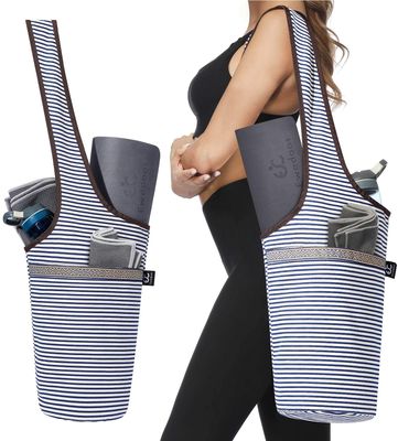 Ewedoos Canvas Yoga Mat Bag Fits Most Mats Yoga Bag with Large Storage Pockets to Hold More Accessories Ideal for Pilates Workout Gifts & Travel