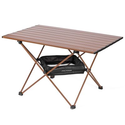 Alpcour Portable Camping Table Lightweight, Compact Folding Side Table in a Bag with Aluminum Top & Heavy Duty Hinge for Easy Travel & Storage Great for Outdoor BBQ, Backpacking, Tailgate & More