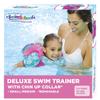 SwimSchool Swim Trainer - Small/Medium - Swim Vest with Shoulder Sleeves, Adjustable Safety Strap, and Removable Chin-Up Collar -Pink/Aqua view 1