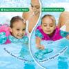 SwimSchool Swim Trainer - Small/Medium - Swim Vest with Shoulder Sleeves, Adjustable Safety Strap, and Removable Chin-Up Collar -Pink/Aqua view 2