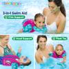 SwimSchool Swim Trainer - Medium/Large - Swim Vest with Shoulder Sleeves, Adjustable Safety Strap, and Removable Chin-Up Collar -Pink/Aqua view 4