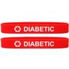 SayitBands 2 Pack of YOUTH Sized Diabetic Medical Alert Wristband Bracelets Red view 1