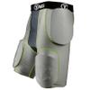 TAG Youth 5-Pad Integrated Girdle - Moisture-Wicking Compression Girdle for Football - Cup Pocket - Sewn-in Hip, Tail, and Thigh Pads - Grey with Black Elastic Waistband - 2X-Large view 2