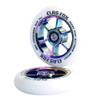 CLAS FOX 100mm One Pair Pro Stunt Scooter Wheels with ABEC-9 Bearings CNC Metal Core Graviti (2pcs) (White PU Rainbow Core) view 2