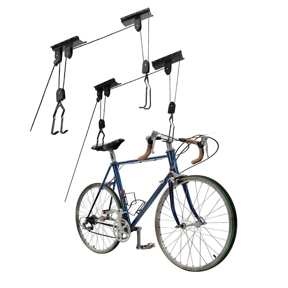 Great Working Tools Ceiling Mount Bike Hoist Set of 2 Bike Hangers Pulley System