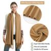 Pashmina Scarfs for Women-classic Camel formal Pashmina Shawls and Wraps for Wedding evening dresses(Camel) view 2