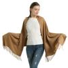 Pashmina Scarfs for Women-classic Camel formal Pashmina Shawls and Wraps for Wedding evening dresses(Camel) view 4