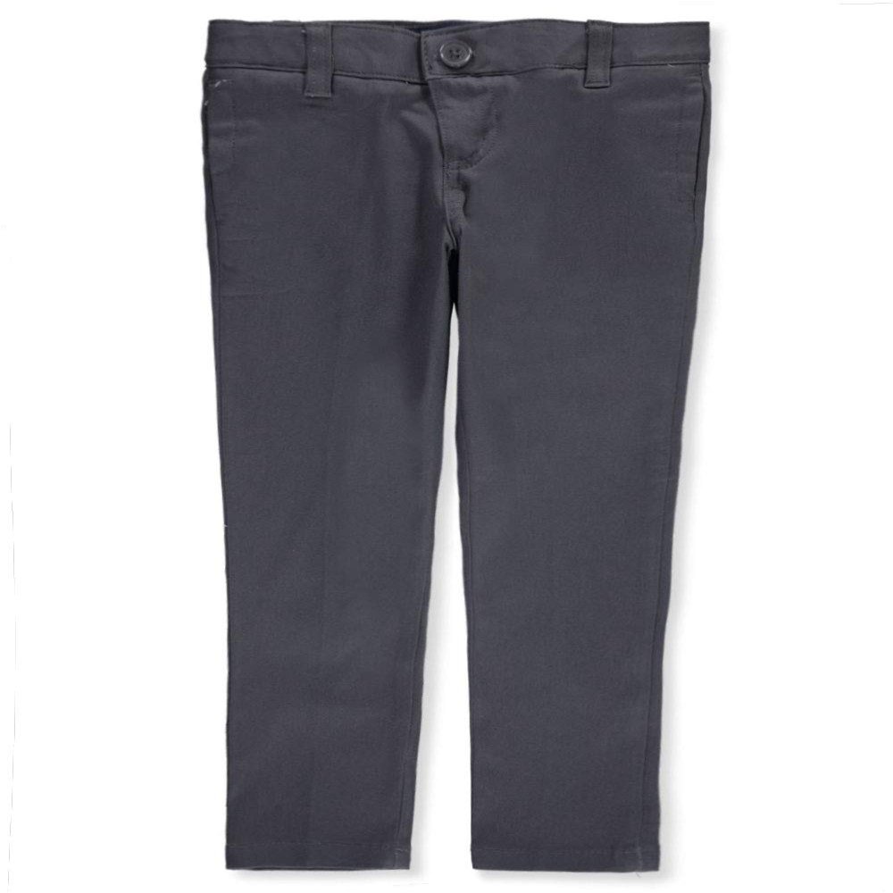 French Toast Girls' Stretch Twill Skinny Uniform Pants - Gray, 6X