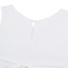 Agoky Girl's Chiffon Rhinestone Waist High-Low Hem Dress Party Pageant Wedding Flower Girl Dress White Sparkly 13-14 view 4