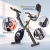 leikefitness LEIKE X Bike Ultra-Quiet Folding Exercise Bike, Magnetic Upright Bicycle with Heart Rate,LCD Monitor and easy to assemble (BLUE) view 4