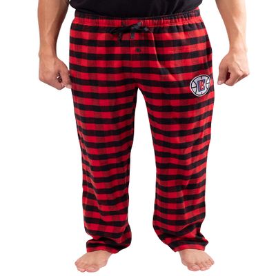 Ultra Game NBA Mens Sleepwear Super Soft Flannel Pajama Loungewear Pants, Red, Small