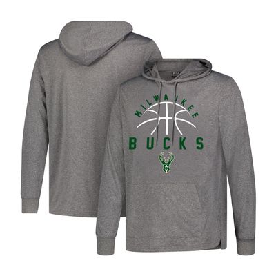 Ultra Game Men's NBA Official Super Soft Lightweight Hoodie Sweatshirt, Milwaukee Bucks, Heather Charcoal , XX-Large