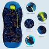 AceCamp Glow in The Dark Mummy Sleeping Bag for Kids and Youth, Temperature Rating 30F/-1C, Water-Resistant for Camping, Hiking, and Slumber Party (Blue, Youth) view 2