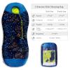 AceCamp Glow in The Dark Mummy Sleeping Bag for Kids and Youth, Temperature Rating 30F/-1C, Water-Resistant for Camping, Hiking, and Slumber Party (Blue, Youth) view 3