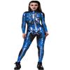 URVIP Women Halloween Skeleton Costume Stretch Skinny Catsuit Jumpsuit Bodysuit Color-BAX-087 XL view 1