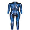 URVIP Women Halloween Skeleton Costume Stretch Skinny Catsuit Jumpsuit Bodysuit Color-BAX-087 XL view 3