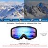 Karsaer Ski Goggles Anti-Fog Snow Goggles OTG 100% UV Protection Snowboard Goggles Bendable Dual-Lenses for Men Women Youth view 3