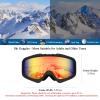 Karsaer Ski Goggles Anti-Fog Snow Goggles OTG 100% UV Protection Snowboard Goggles Bendable Dual-Lenses for Men Women Youth view 2
