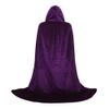 Grebrafan Unisex Hooded Cloak Velvet Full Length Witch Wizard Cape (Large, Purple) view 2
