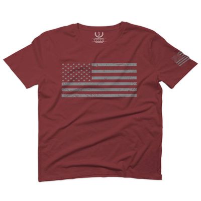 0176. Gray America USA American United States Vintage Flag Patriotic Style for Men T Shirt (Maroon, 2X Largel)
