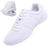 DADAWEN Adult & Youth White Cheerleading Shoe Athletic Sport Training Competition Tennis Sneakers Cheer Shoes White US Size 6/EU Size 37 view 1