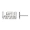 14k White Gold Louisiana State University Tigers LSU School Letters and Team Name Post Earrings 8x16 mm view 1