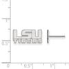 14k White Gold Louisiana State University Tigers LSU School Letters and Team Name Post Earrings 8x16 mm view 2