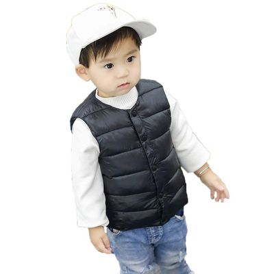 Toddler Boys Girls Winter Warm Waistcoat Coats Jacket for 1-5 Years Old Child Solid Striped Vest Outwear Clothes (18-24 Months, Black)