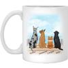Dog Mug Personalized for Dog Mom, Dog Dad. Custom with Any Dog Breed, Pet Name & Picture. Gift Idea For Dog Lovers, Pet Memorial Coffee Cup on Birthday Christmas Father day (4 Dogs, SeaView) view 1