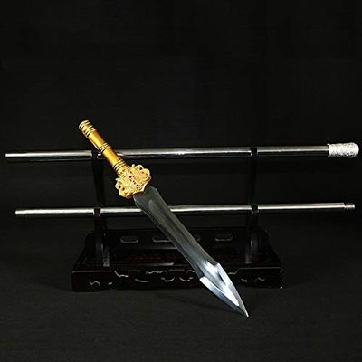 GLW Sword High Manganese Steel Phoenix Sword Spear Pike Lance Spearhead Steel Handle #041