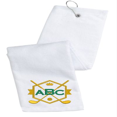 Personalized Embroidered Golf Towel with Monogram Design and Initials  Custom Trifold Towel for Golf Bags with Grommet and Carabiner Clip, Hook
