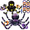 Max Fun Halloween Ring Toss Games for Kids, 2 Pack Inflatable Spiders Set Halloween Party Favor Supplies Holiday Carnival School Decoration Outdoor Indoor Spooky Creepy Game view 1