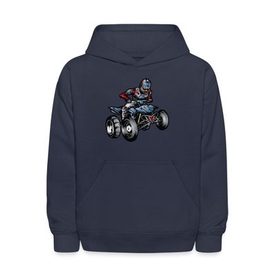 Spreadshirt ATV Racer Kids' Hoodie, L, navy