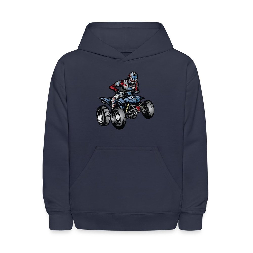 Spreadshirt ATV Racer Kids' Hoodie, L, navy