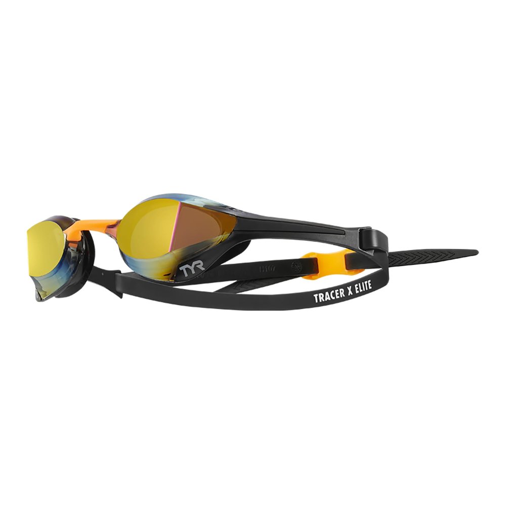 TYR Tracer-X Elite Racing Swim Goggles, Gold/Orange Mirrored