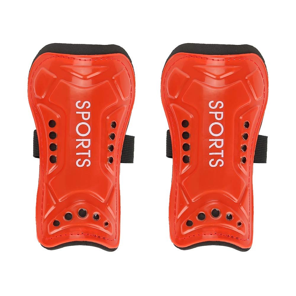 Soccer Shin Guards - A Pair Child Football Shin Pads,Child Soccer Shin Guards Soccer Shin Guards Leg Guards Sport Safety Protector For Shin Guards With Adjustable Strap(Red)