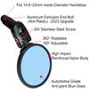 Hafny Bar End Bike Mirror, HD, Blast-Resistant, Glass Mirror, HF-MR090, HF-M951-FR03, HF-M952-FR03 (Anti-glare Blue Glass, 68mm) view 2