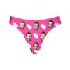Custom Personalized Photo Printed Face White Love Heart Pink Novelty Women's Thong G-Strings Briefs Shorts XXL view 1