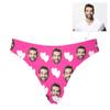 Custom Personalized Photo Printed Face White Love Heart Pink Novelty Women's Thong G-Strings Briefs Shorts XXL view 2