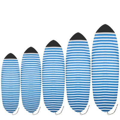 UCEDER Surfboard Sock Cover,Lightweight Stretch Board Bag for Sun Protection,Foldable Surfboard Sock Sleeve Perfect for Travel and Transportation(Blue and White, 6'0'')