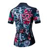 Cycling Jersey Women Short Sleeve Road Bike Shirt Top Ladies Cycle Wear Jacket MTB Pro Bicycle Clothing Skeleton Flowers Size L view 2