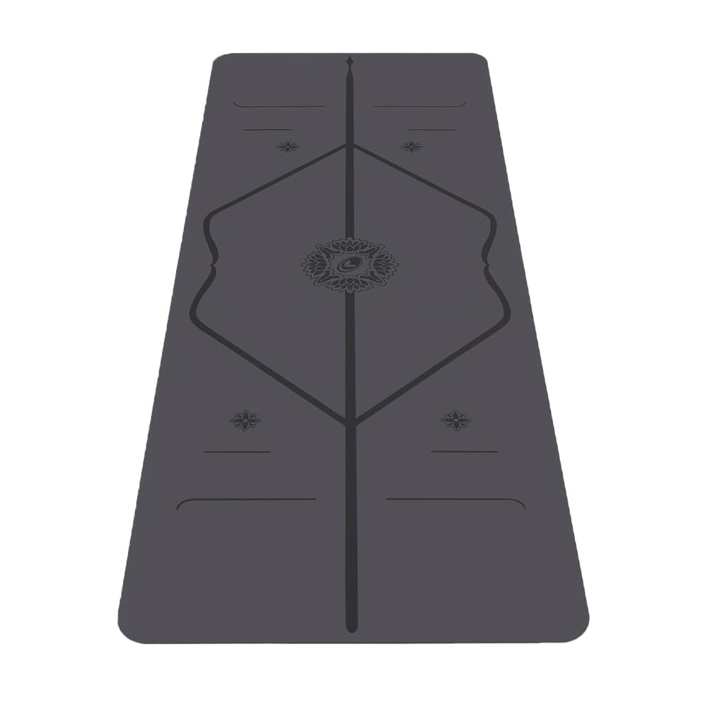 Liforme Gratitude Yoga Mat - The World's Best Eco-Friendly, Non Slip Yoga Mat with The Patented Alignment Marker System - Biodegradable and Natural Rubber Yoga Mat - Gratitude Special Edition - Gray