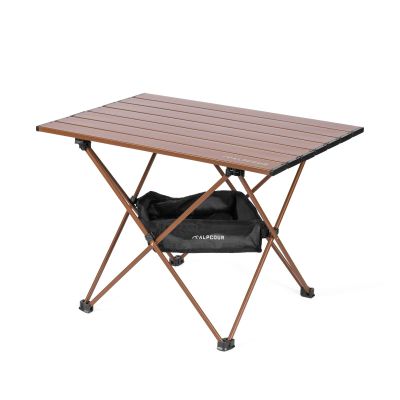 Alpcour Portable Camping Table Lightweight, Compact Folding Side Table in a Bag with Aluminum Top & Heavy Duty Hinge for Easy Travel & Storage Great for Outdoor BBQ, Backpacking, Tailgate & More