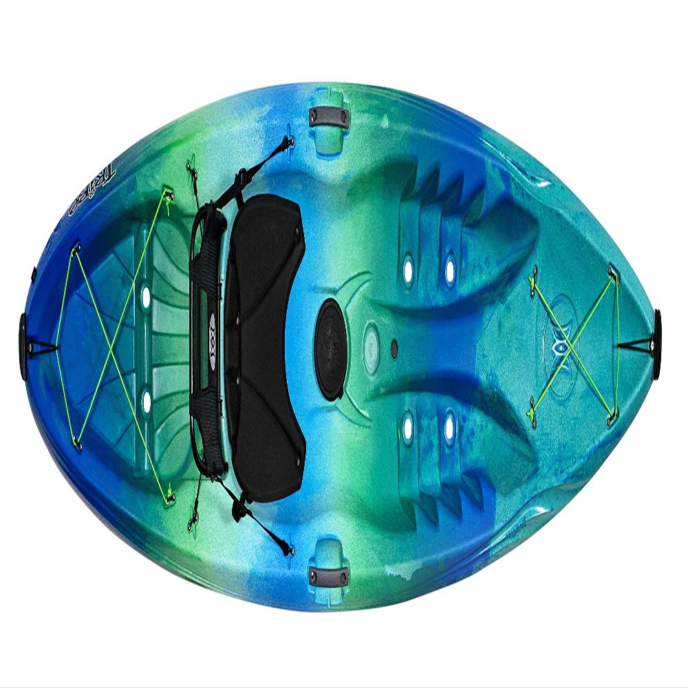 Perception Tribe 9.5 - Recerational Kayak Sit on Top - Large Rear Storage with Tie Downs - 9.5 ft - Dj Vu