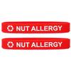 SayitBands 2 Pack of YOUTH Sized Nut Allergy Medical Alert Wristband Bracelets Red view 1