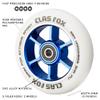 CLAS FOX 100mm One Pair Pro Stunt Scooter Wheels with ABEC-9 Bearings CNC Metal Core Graviti (2pcs) (White PU Blue Core) view 2