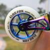 CLAS FOX 100mm One Pair Pro Stunt Scooter Wheels with ABEC-9 Bearings CNC Metal Core Graviti (2pcs) (White PU Blue Core) view 4