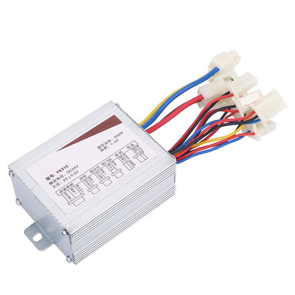 24V 500W Brushed Motor Speed Controller, Aluminum Alloy Electric Scooter Control Box with Heat Dissipation, Stable Construction, Easy Installation