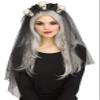 Fun World Bridal Veil Black Skulls Horror Standard view 1