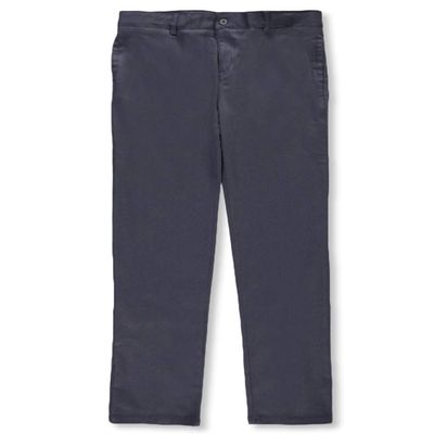 French Toast Big Girls' Stretch Twill Skinny Uniform Pants (Sizes 7-20) - Gray